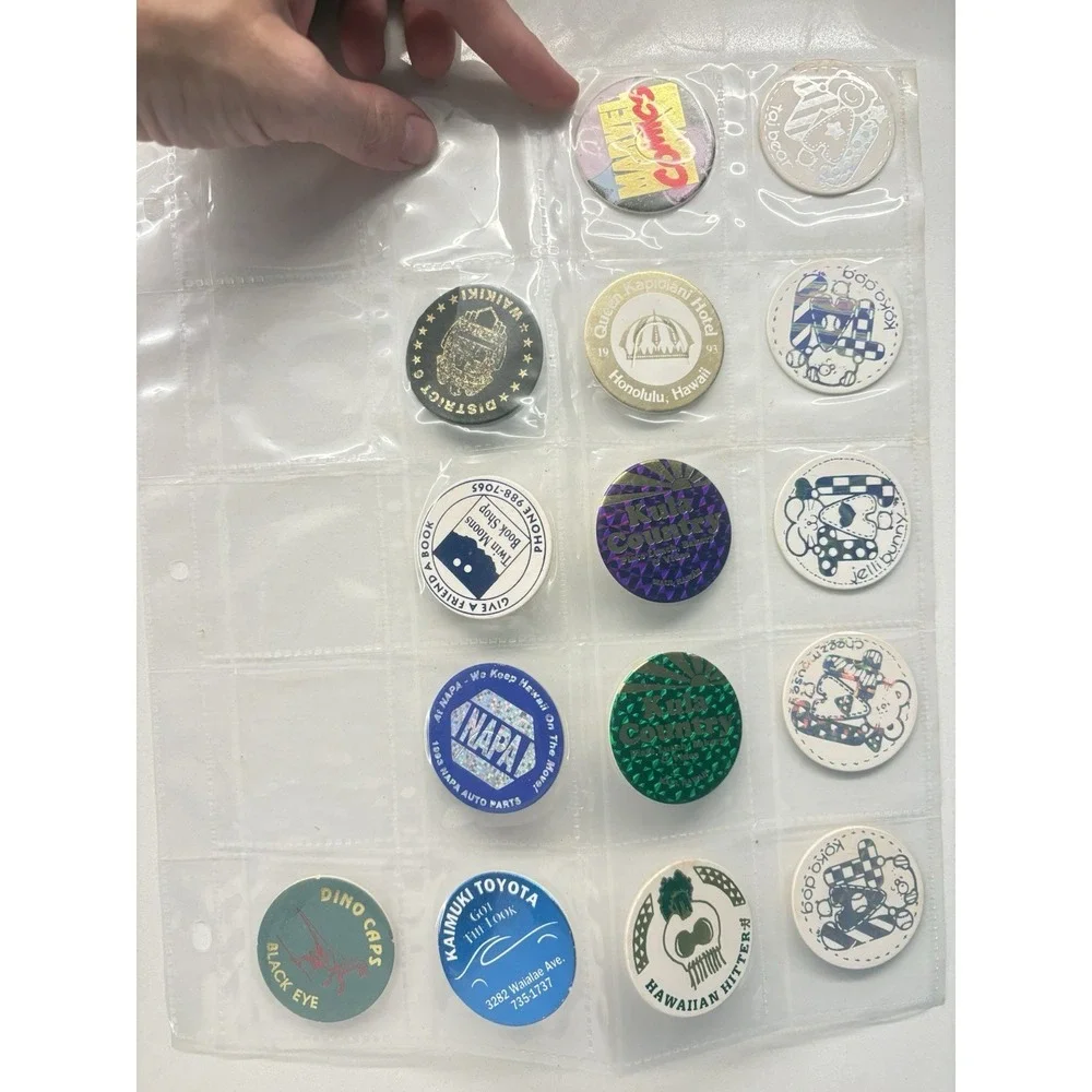 Vintage 90s Pog Milk Caps Lot of 20+Assorted Collectible Game 94 Hawai'i  POGs